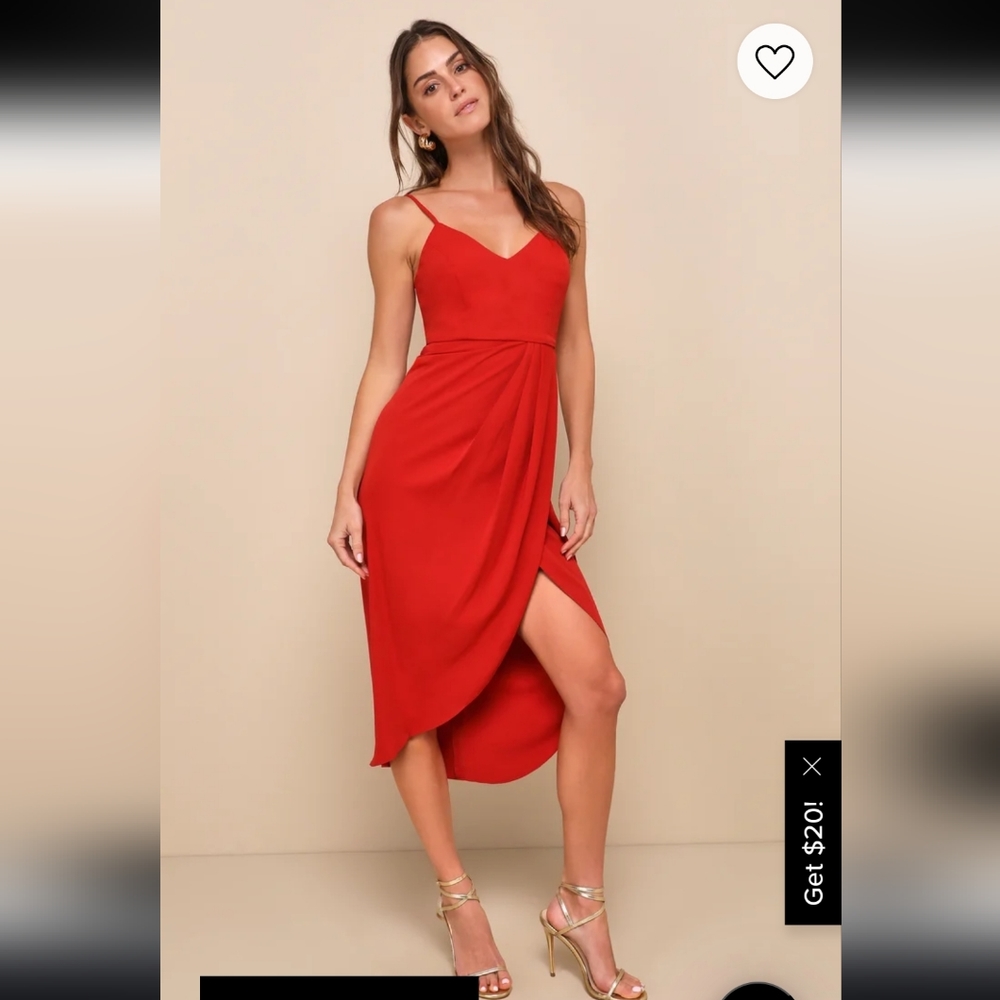 NWT Lulu's Reinette Rust Red Midi Dress- small